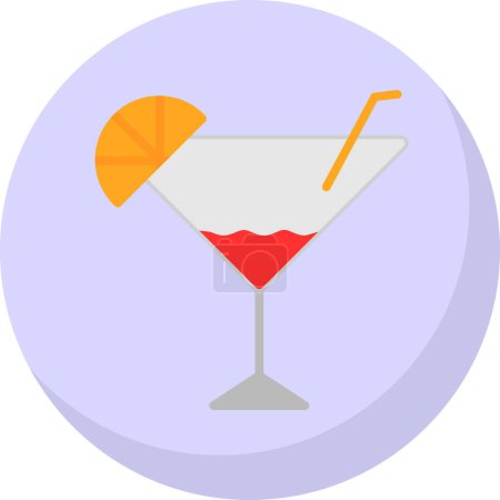 Ilustración de Icono plano cóctel martini, vector de ilustración - Imagen libre de derechos