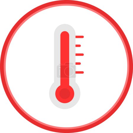 Téléchargez les illustrations : Thermomètre icône plate, illustration vectorielle - en licence libre de droit