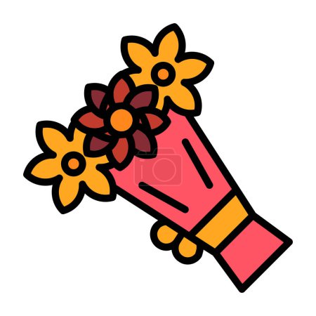 Téléchargez les illustrations : Bouquet. Icône Web illustration simple - en licence libre de droit