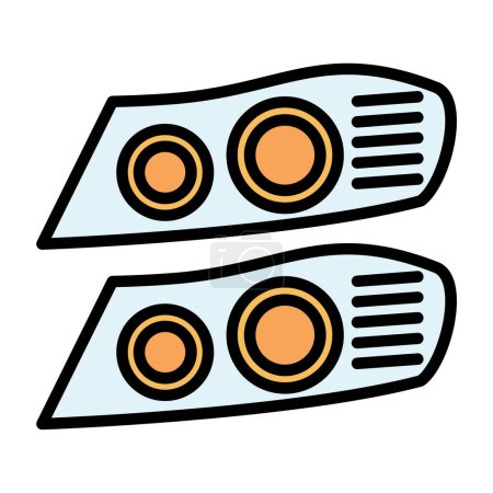 Illustration for Two car lights glyph icon, vector illustration - Royalty Free Image