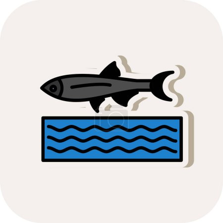 Téléchargez les illustrations : Herring fish icon vector illustration - en licence libre de droit
