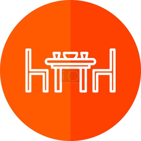 Illustration for Dining table and chairs icon, vector illustration - Royalty Free Image