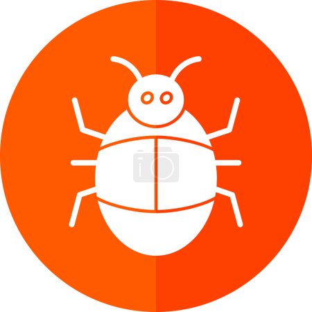 Téléchargez les illustrations : Bug icône plate, illustration vectorielle - en licence libre de droit