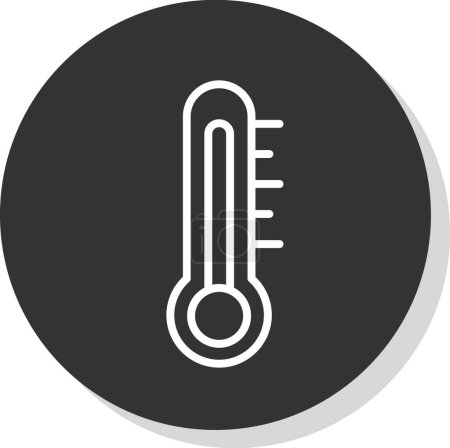 Téléchargez les illustrations : Thermomètre icône plate, illustration vectorielle - en licence libre de droit