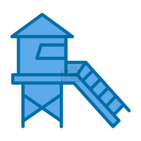 vector illustration of Lifeguard tower icon                                    