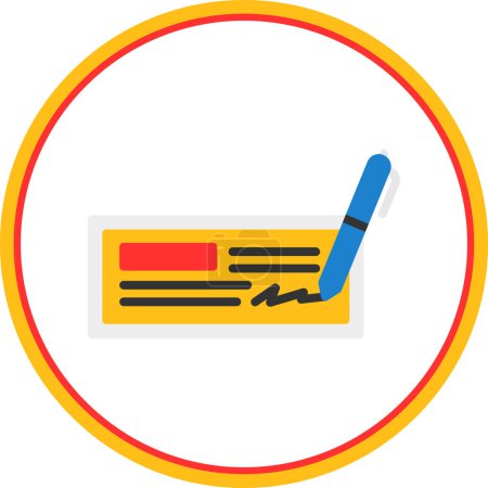 Illustration for Vector illustration of Cheque flat icon - Royalty Free Image