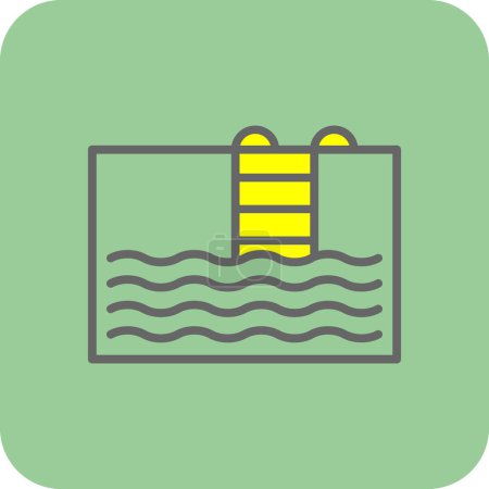 Téléchargez les illustrations : Illustration vectorielle de l'icône de piscine - en licence libre de droit