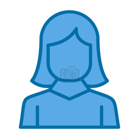 Ilustración de Chica icono plano, vector de ilustración - Imagen libre de derechos