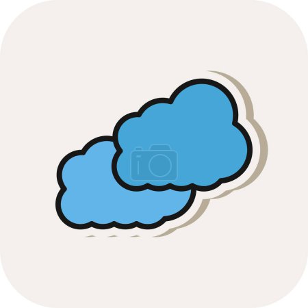 Téléchargez les illustrations : Icône météo nuageuse simple, illustration vectorielle - en licence libre de droit