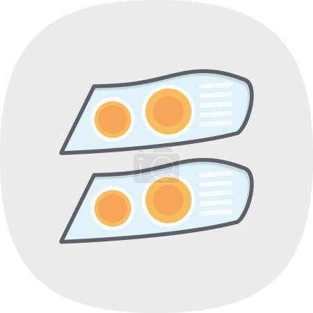 Ilustración de Dos luces de coche icono de glifo, vector de ilustración - Imagen libre de derechos