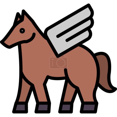 Ilustración de Pegaso animal icono, vector de ilustración - Imagen libre de derechos