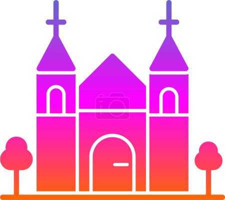 Illustration for Vector illustration of a church icon, cathedral tower - Royalty Free Image