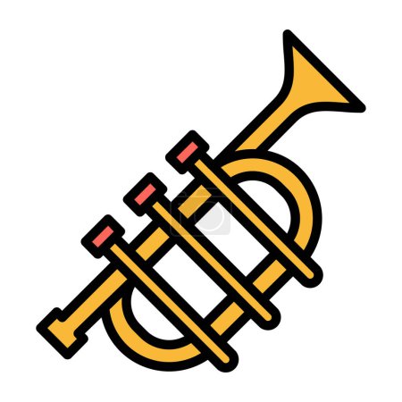 Téléchargez les illustrations : Illustration vectorielle conception de l'icône trompette - en licence libre de droit
