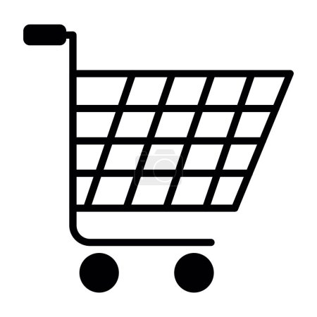 Illustration for Shopping cart vector icon, illustration - Royalty Free Image