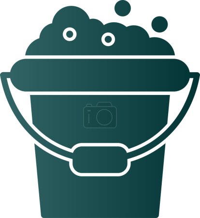 Ilustración de Cubo con icono web de espuma, ilustración de vector simple - Imagen libre de derechos