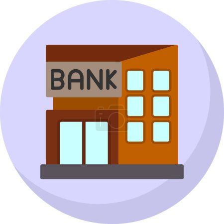 Illustration for Bank building icon. flat design illustration. - Royalty Free Image
