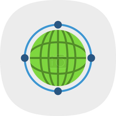 Illustration for Virtual World Globe   web icon, vector illustration - Royalty Free Image