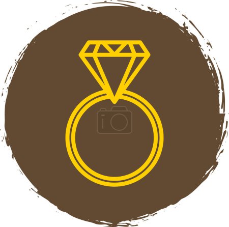 Illustration for Diamond ring icon in outline style - Royalty Free Image
