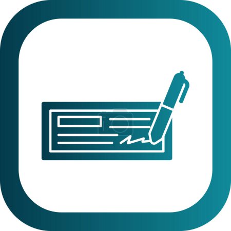 Téléchargez les illustrations : Illustration vectorielle de l'icône plate de chèque - en licence libre de droit