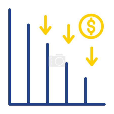 Illustration for Vector illustration of Line chart icon - Royalty Free Image