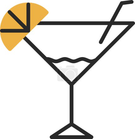 Illustration for Martini cocktail flat icon, vector illustration - Royalty Free Image