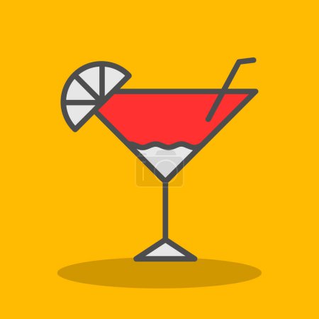 Illustration for Martini cocktail flat icon, vector illustration - Royalty Free Image