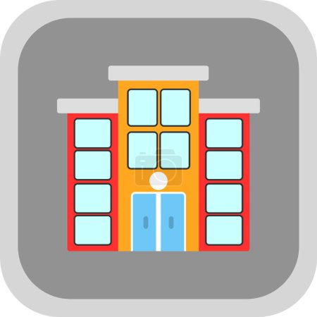 Illustration for Townhouse building flat icon vector illustration - Royalty Free Image