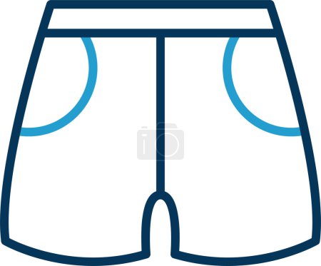 Ilustración de Icono de pantalones cortos, ilustración vectorial diseño simple en blanco - Imagen libre de derechos