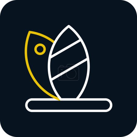 Téléchargez les illustrations : Illustration vectorielle de l'icône Surfboard - en licence libre de droit