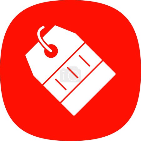 Téléchargez les illustrations : Illustration vectorielle d'une icône d'étiquette rouge - en licence libre de droit