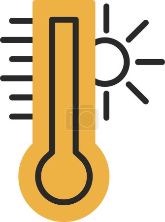 Ilustración de Icono plano de temperatura caliente, ilustración vectorial - Imagen libre de derechos