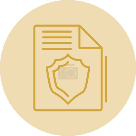 Illustration for File protection icon with shield, vector illustration - Royalty Free Image