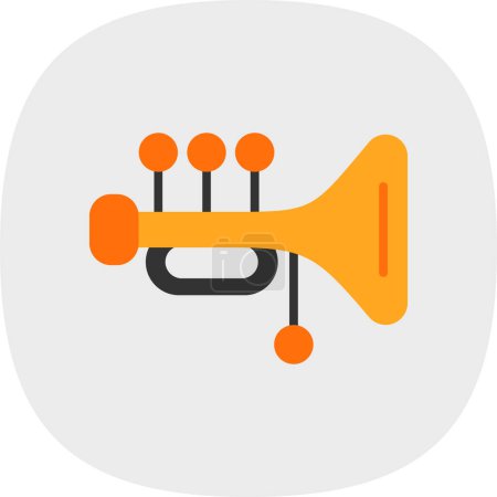 Téléchargez les illustrations : Tuba vecteur icône simple - en licence libre de droit