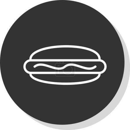 Téléchargez les illustrations : Icône hot dog, illustration vectorielle design simple - en licence libre de droit
