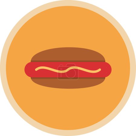 Téléchargez les illustrations : Hot dog icon, vector illustration simple design - en licence libre de droit