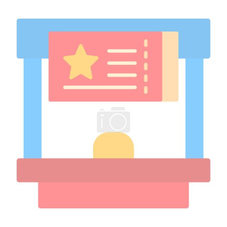 Téléchargez les illustrations : Illustration vectorielle de l'icône Ticket Office - en licence libre de droit