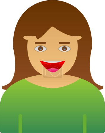 Illustration for Girl flat icon, vector illustration - Royalty Free Image