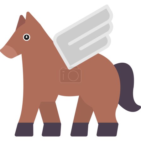 Téléchargez les illustrations : Icône animale Pegasus, illustration vectorielle - en licence libre de droit