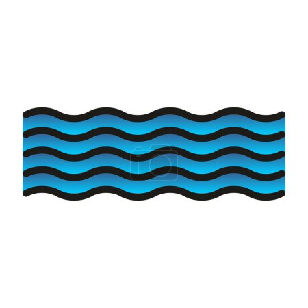 Illustration for Waves icon. flat design. vector graphic - Royalty Free Image