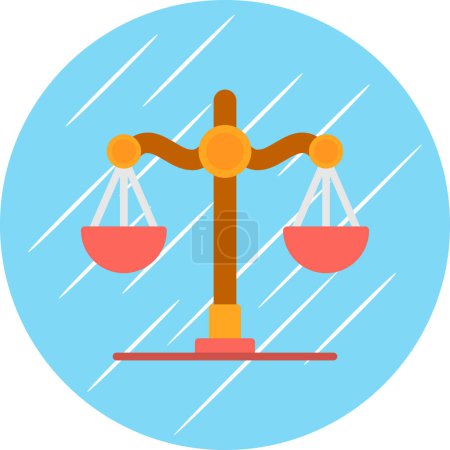 Illustration for Balance scales color line icon, vector illustration - Royalty Free Image