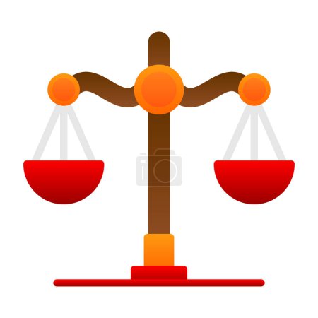 Téléchargez les illustrations : Balance balance ligne de couleur icône, illustration vectorielle - en licence libre de droit