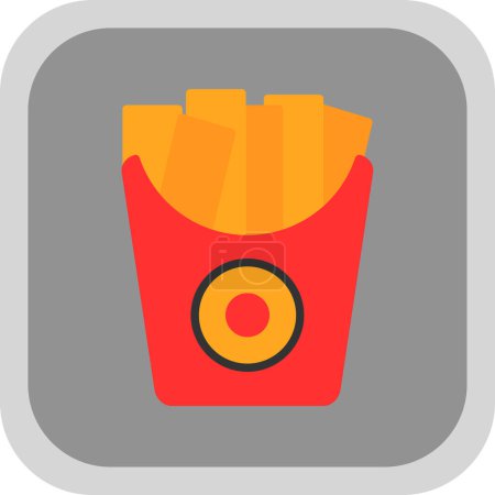 Téléchargez les illustrations : Illustration vectorielle de pommes de terre frites icône de la nourriture, frites - en licence libre de droit