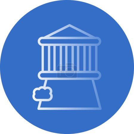 Ilustración de Monte Olimpo con el icono del templo antiguo. Grecia Icono inspirado, ilustración vectorial - Imagen libre de derechos