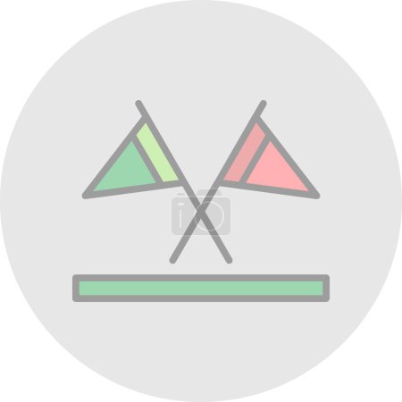Two crossed flags icon, vector illustration