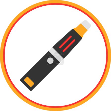 Ilustración de Simple plano icono de cigarrillo electrónico - Imagen libre de derechos