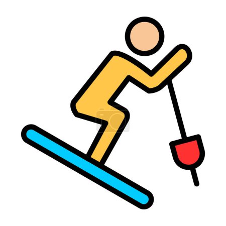 Téléchargez les illustrations : Illustration graphique vectorielle de l'icône Ski - en licence libre de droit