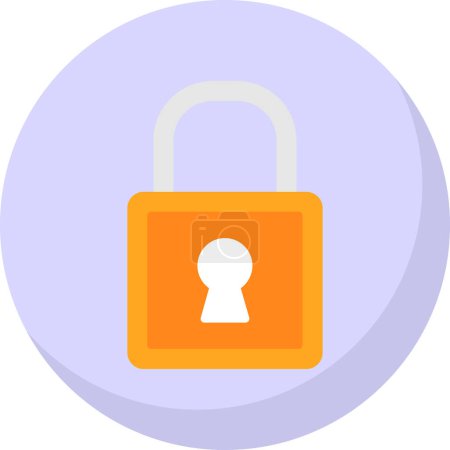 Illustration for Padlock icon. cartoon illustration of security lock icon for web design - Royalty Free Image