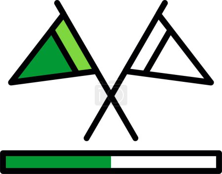 Icône à deux drapeaux croisés, illustration vectorielle