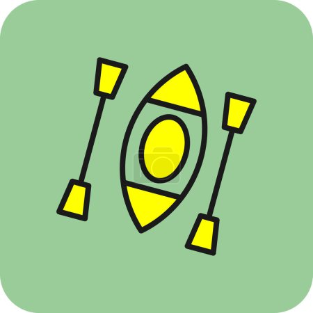 Téléchargez les photos : Illustration vectorielle de l'icône plate de Kayak - en image libre de droit