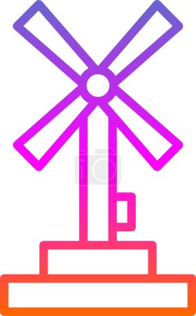 Téléchargez les illustrations : Icône moulin à vent, style vectoriel - en licence libre de droit